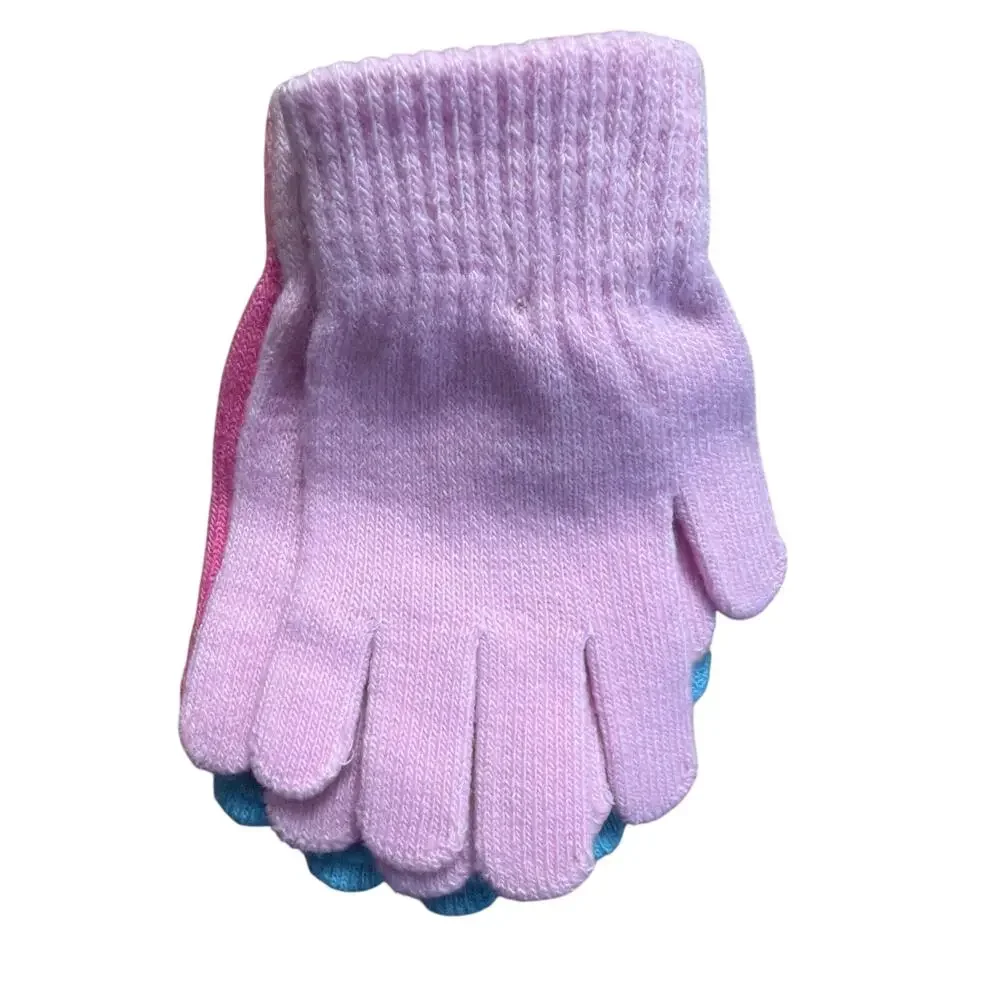 Addie & Tate Toddler Girl's Pink & Blue Winter Gloves 3-Pack 2T-4T